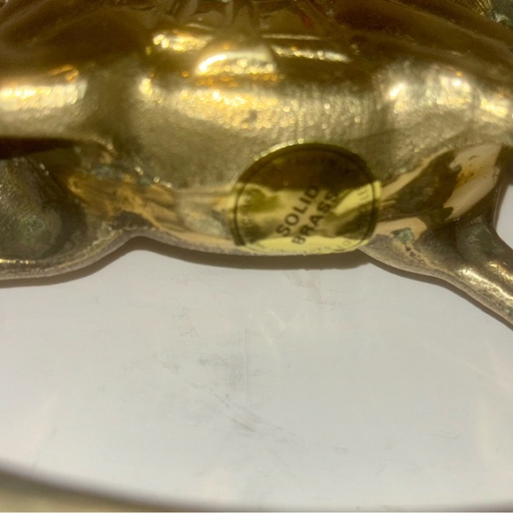 VTG Solid Brass Rocking Horse Candle Holder Holiday Christmas Sculpture 6.75" - Picture 8 of 9